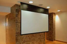 white wall mount projector screen