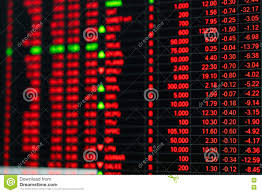 Stock Market Price Ticker Board In Bear Market Day Stock