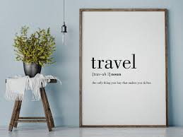 Travel Definition Printable Wall Art