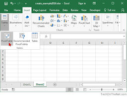 ms excel 2016 how to create a pivot table