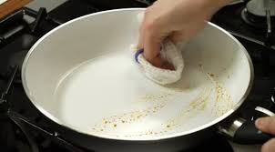 Scrub your ceramic pan with a pinch of salt