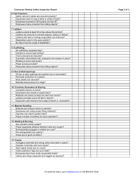 Warehouse inspection report (read instructions on back before completing form.) both boa and sit rsmo ito 2. Contractor Weekly Safety Inspection Report Template In Word And Pdf Formats Page 2 Of 3