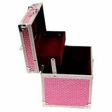 pink rectangular makeup box