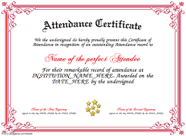 Attendance Award Template Awesome Certificate Of Perfect Attendance