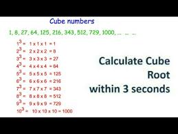 Shortcuts Tricks Cube Up To 1 30 Number