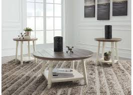 Amy Antique Wooden Coffee Table Set 1