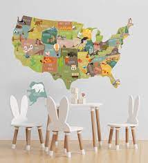 Map Wall Decal Sticker For Kids Room