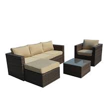 dark brown wicker patio seating set
