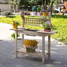 Wooden Garden Potting Bench Work Table