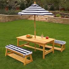 Outdoor Table And Bench Set With