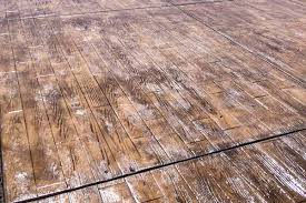 Wood Plank Stamped And Stained Patio