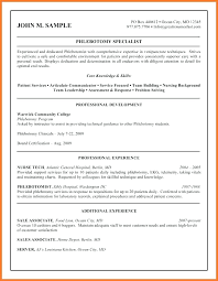 Phlebotomy Resume Sample No Experience Phlebotomist Example Cover