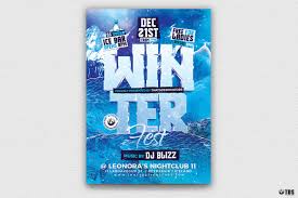 Winter Festival Flyer Template Bundle Psd To Customize In Photoshop