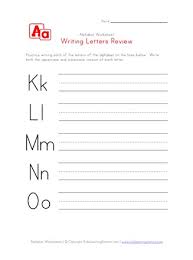 alphabet review writing letters k