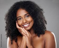 black woman beauty and hand on face