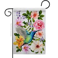 Breeze Decor 13 In X 18 5 In Colorful Hummingbird Birds Garden Flag 2 Sided Friends Decorative Vertical Flags