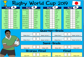 rugby world cup 2019 fixtures wall calendar