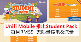 However, the unlimited data plan is limited to 10gb of hotspot data per month. Unifi Student Package Rm59