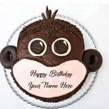 Funny Monkey Birthday Cake Name Wishes Image Sent | My Name Pix Cards