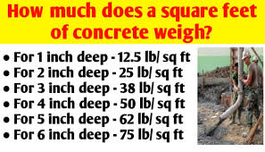 square feet sq ft of concrete weigh