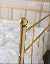 Gold Bed Frame Created With Spray Paint