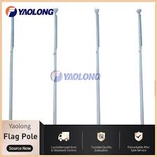 10m Manual Conical Aluminum Flagpole With External Halyard For Plaza