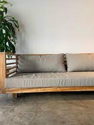 Teak Indoor Outdoor Patio Sofa With