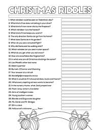 Those are some hard riddles to solve, so if you're really stumped then you can click on the picture to find the answer. Free Printable Christmas Games For Parties And Families The Artisan Life