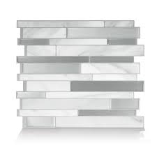 Compare capri pera 9.88 in. Smart Tiles Milano Carrera Grey 11 55 In W X 9 65 In H Peel And Stick Self Adhesive Decorative Mosaic Wall Tile Backsplash Sm1060 1 The Home Depot