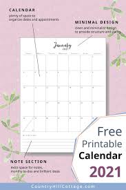 Print an easy complimentary calendar that you can use to track any strategies or thoughts in. 2021 Free Printable Monthly Calendar Vertical Horizontal Layout