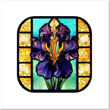 Stained Glass Window Purple Iris Iris