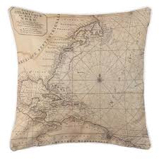 Island Girl Old World Nautical Chart Pillow