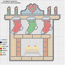 Christmas Fireplace By Sunshine Designs Plastic Canvas