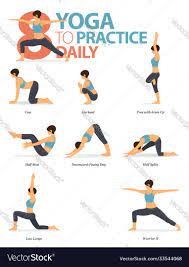 8 yoga poses to practice daily concept
