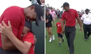 Tiger has settled down with erica after he reportedly slept with around 120 women during his failed. What Tiger Woods Son Did When His Dad Won The Masters Pictured Golf Sport Express Co Uk