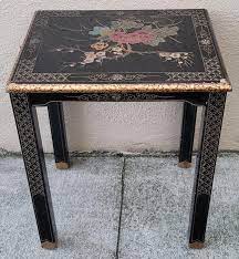 chinese black lacquer side table the