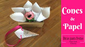 cones de papel para festas 3 maneiras