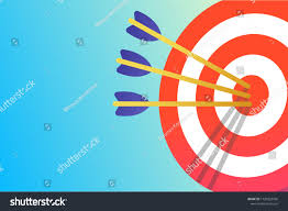 Red White Target Arrows Bullseye Shadows Stock Vector