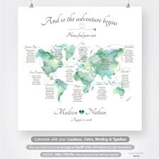 World Map Seating Chart Travel Theme Destination Wedding