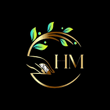 premium vector hm initial logo nails