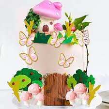 Jevenis Fairy Cake Decoration Garden