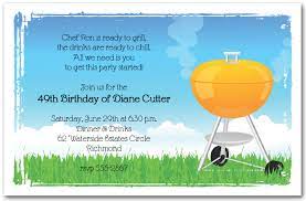 orange barbeque grill invitation bbq
