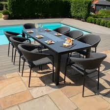 charcoal fabric fire pit dining set