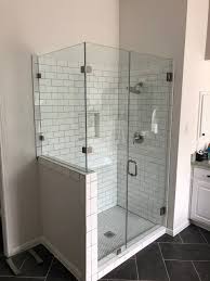 90 degree glass shower enclosure with