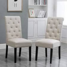 This pair of noble house sanibel dining chairs is made of acacia wood for durability. Dark Gray Yaheetech Solid Wood Dining Chairs Button Tufted Parsons Diner Chair Upholstered Fabric Dining Room Chairs Kitchen Chairs Set Of 6 Kitchen Dining Room Furniture Furniture