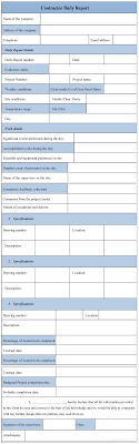 Contractor Daily Report Form Sample Forms