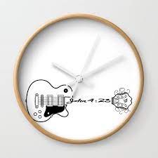 Guitar John 4 23 Wall Clock By