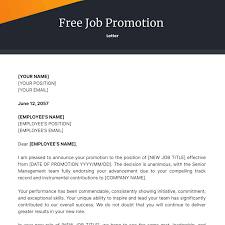 job promotion letter template edit