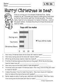 Christmas Math Data And Graph Worksheets Grade 3 Christmas