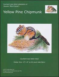 Yellow Pine Chipmunk Cross Stitch Pattern Cross Stitch